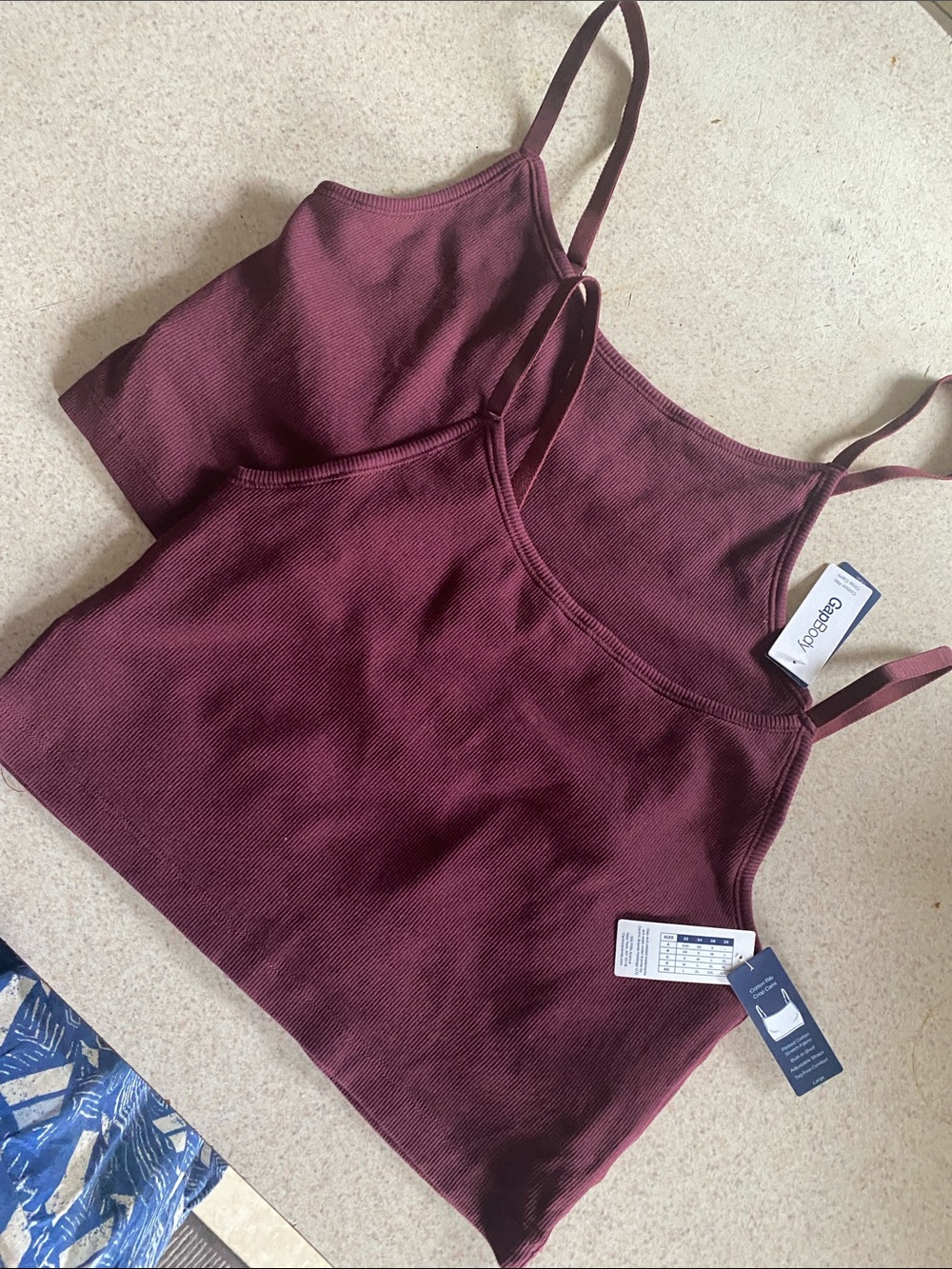 GAP set of 2 Cropped NWT Ribbed Burgundy Wine Cami